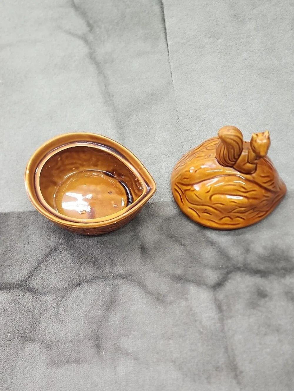 Ceramic Squirrel Lidded Jar in Warm Brown